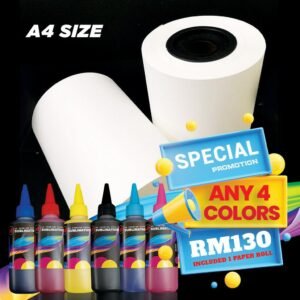 Dakwat sublimation/kertas sublimation A4 size/ADPS sublimation ink & A4 size sublimation paper roll